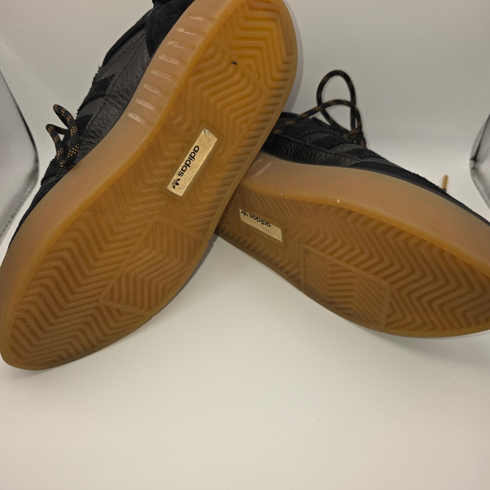 All-Black Leather & Suede Platform Sneakers with Gum Sole - Picture 8 of 11
